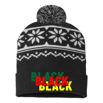 African American Black Black Black For Black History Month USA-Made Snowflake Beanie