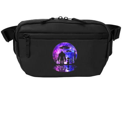 Alien And Bigfoot Full Moon Sasquatch Ufo Crossbody Pack