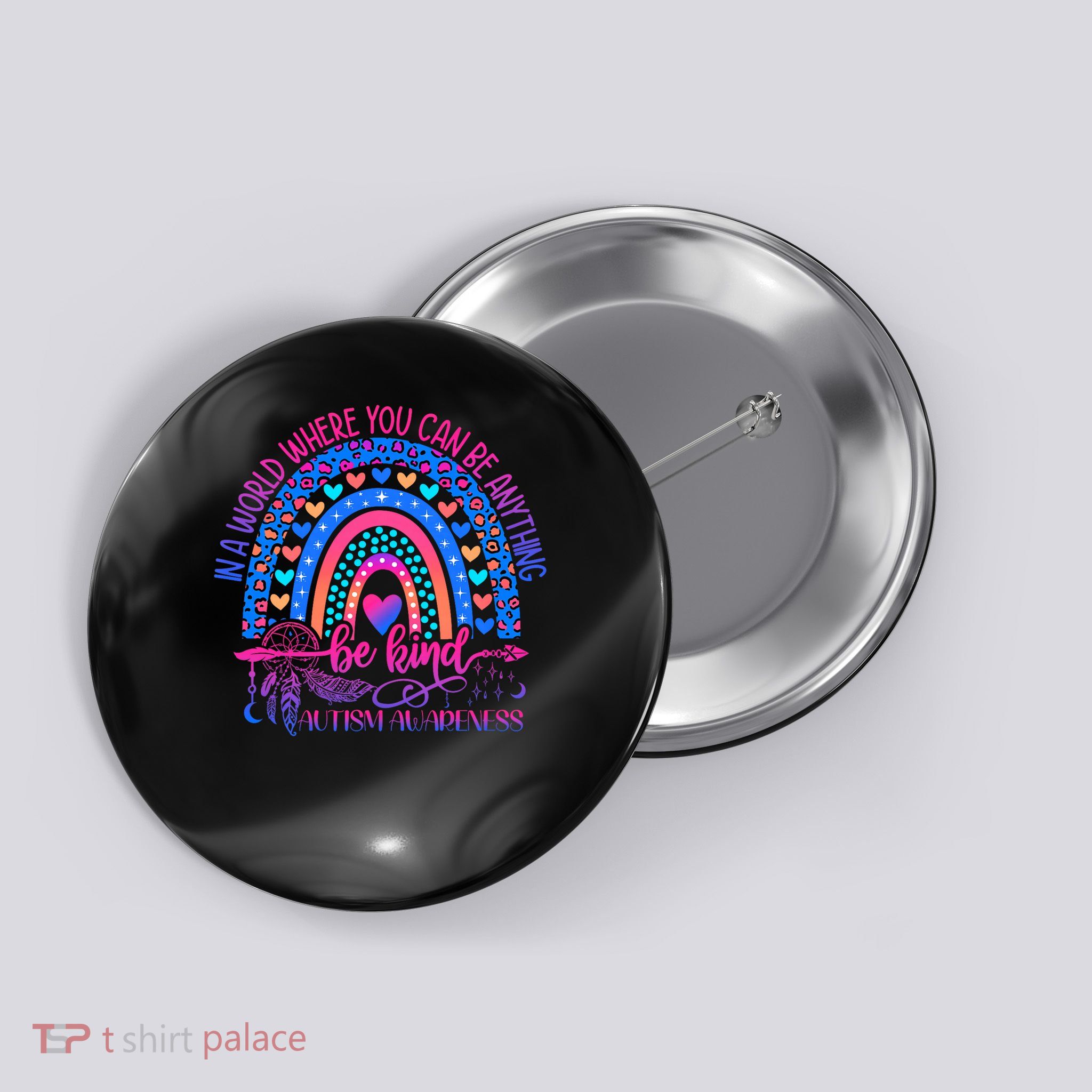 Autism Awareness Be Kind Leopard Rainbow Choose Kindness Button