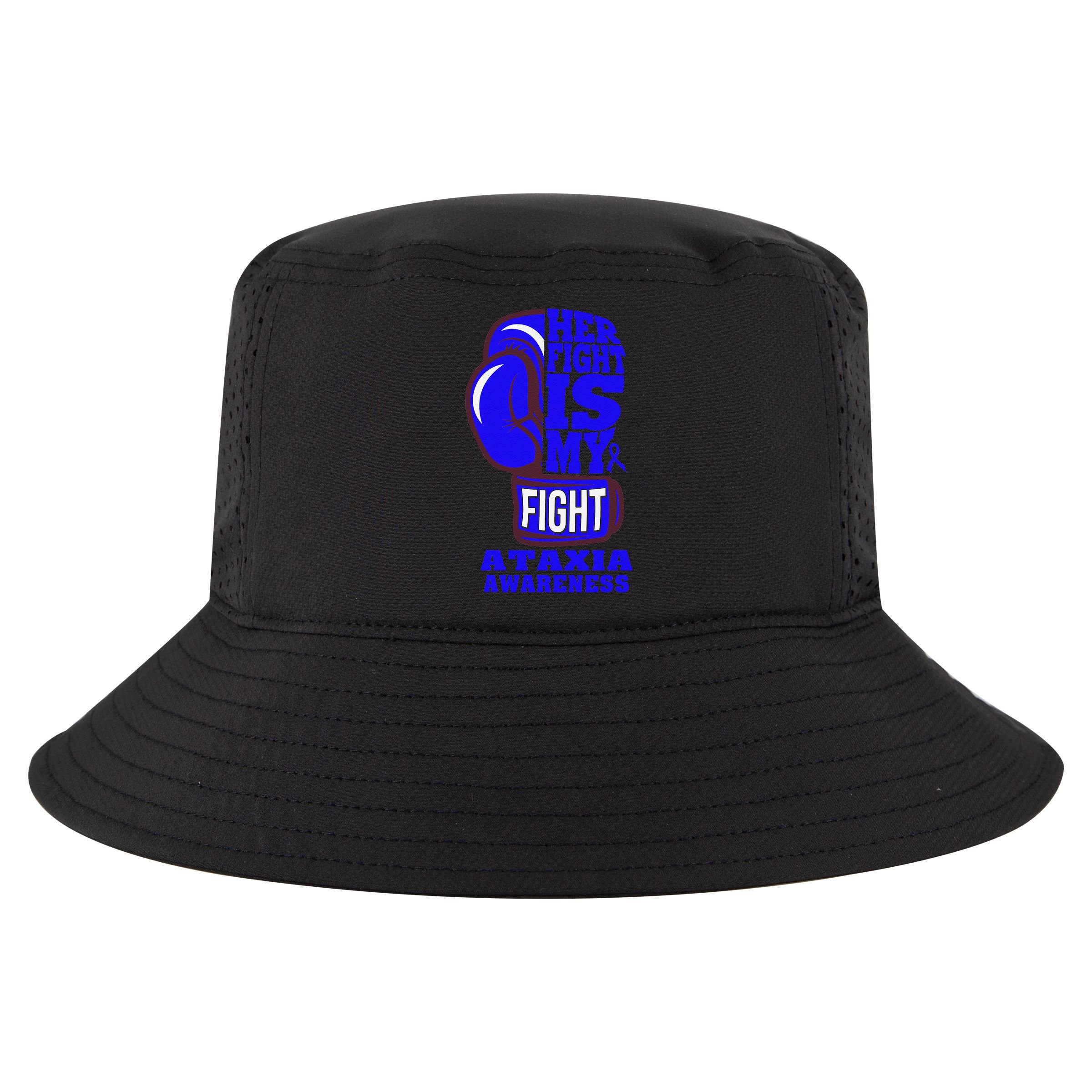 Ataxia Awareness Boxing Her Fight Is My Fight Blue Ribbon Cool Comfort Performance Bucket Hat
