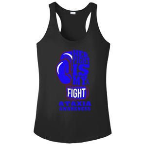 Ataxia Awareness Boxing Her Fight Is My Fight Blue Ribbon Ladies PosiCharge Competitor Racerback Tank