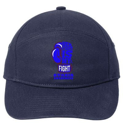 Ataxia Awareness Boxing Her Fight Is My Fight Blue Ribbon 7-Panel Snapback Hat