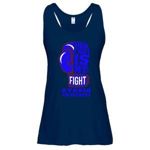 Ataxia Awareness Boxing Her Fight Is My Fight Blue Ribbon Ladies Essential Flowy Tank