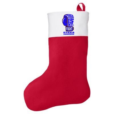 Ataxia Awareness Boxing Her Fight Is My Fight Blue Ribbon Felt Holiday Christmas Stocking