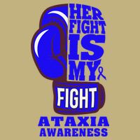 Ataxia Awareness Boxing Her Fight Is My Fight Blue Ribbon T-Shirt