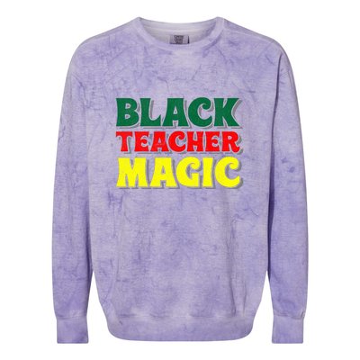 African American Black Teacher Magic For Black History Month Colorblast Crewneck Sweatshirt