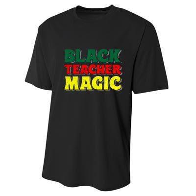 African American Black Teacher Magic For Black History Month Performance Sprint T-Shirt