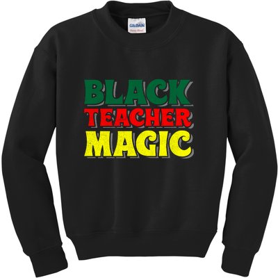 African American Black Teacher Magic For Black History Month Kids Sweatshirt