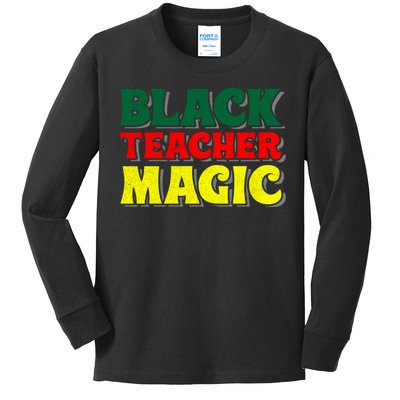 African American Black Teacher Magic For Black History Month Kids Long Sleeve Shirt