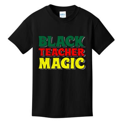 African American Black Teacher Magic For Black History Month Kids T-Shirt