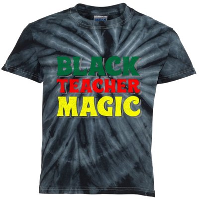 African American Black Teacher Magic For Black History Month Kids Tie-Dye T-Shirt