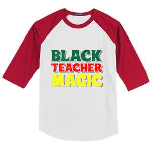 African American Black Teacher Magic For Black History Month Kids Colorblock Raglan Jersey