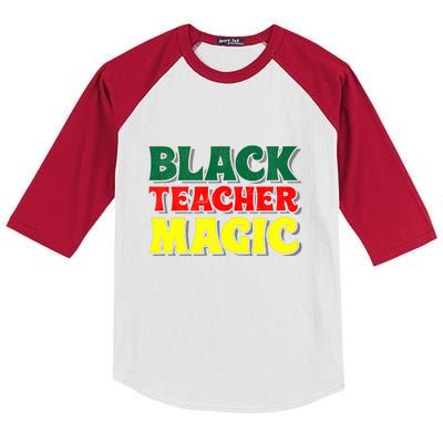 African American Black Teacher Magic For Black History Month Kids Colorblock Raglan Jersey