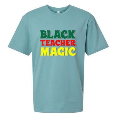 African American Black Teacher Magic For Black History Month Sueded Cloud Jersey T-Shirt