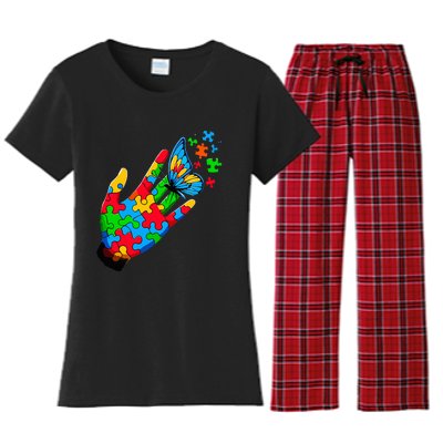 Autism Awareness Butterfly Teacher Women's Flannel Pajama Set