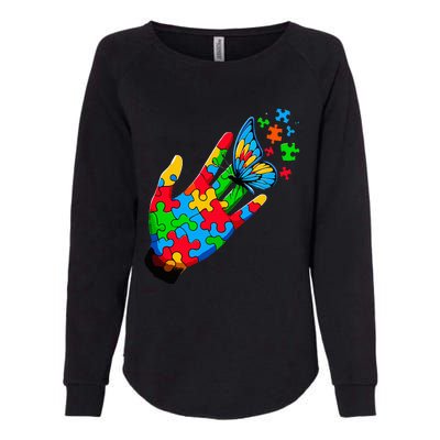 Autism Awareness Butterfly Teacher Womens California Wash Sweatshirt