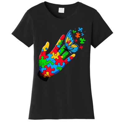 Autism Awareness Butterfly Teacher Women's T-Shirt