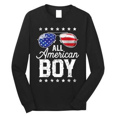 All American Boy 4th Of July Usa Sunglasses Family Matching Long Sleeve Shirt