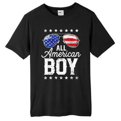 All American Boy 4th Of July Usa Sunglasses Family Matching Tall Fusion ChromaSoft Performance T-Shirt