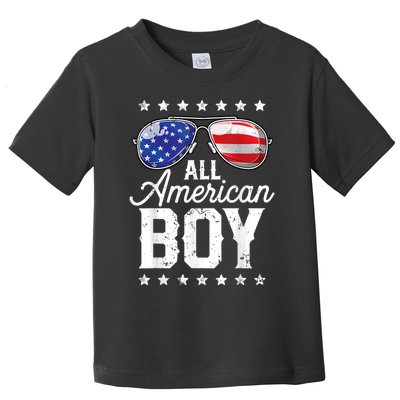 All American Boy 4th Of July Usa Sunglasses Family Matching Toddler T-Shirt