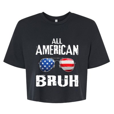 All American Bruh 4th Of July Boy Patriotic Bella+Canvas Jersey Crop Tee