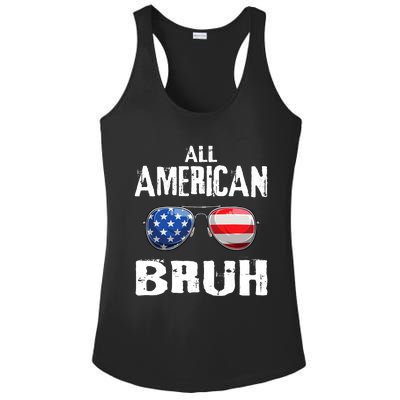 All American Bruh 4th Of July Boy Patriotic Ladies PosiCharge Competitor Racerback Tank