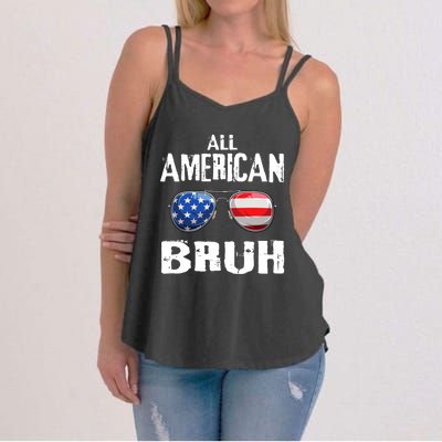 All American Bruh 4th Of July Boy Patriotic Women's Strappy Tank