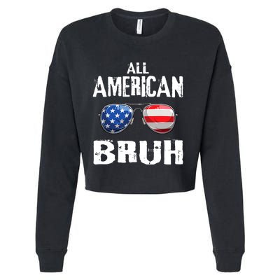 All American Bruh 4th Of July Boy Patriotic Cropped Pullover Crew