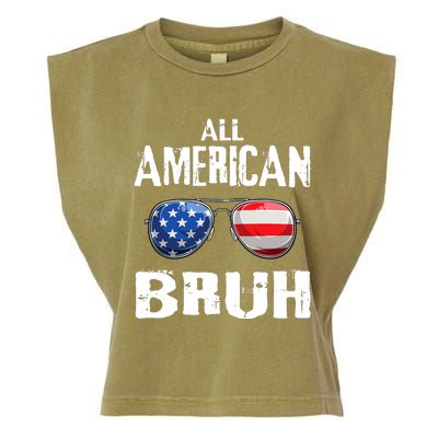 All American Bruh 4th Of July Boy Patriotic Garment-Dyed Women's Muscle Tee