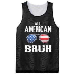 All American Bruh 4th Of July Patriotic Mesh Reversible Basketball Jersey Tank