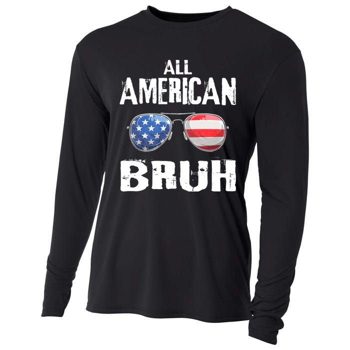 All American Bruh 4th Of July Patriotic Cooling Performance Long Sleeve Crew