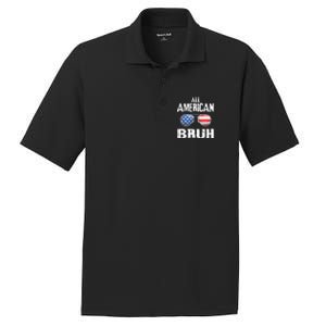 All American Bruh 4th Of July Patriotic PosiCharge RacerMesh Polo