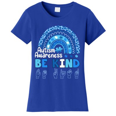 Autism Awareness Be Kind Asl Hand Sign Language Gift Women's T-Shirt