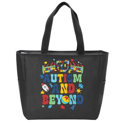 Autism And Beyond Autism Awareness Cowboy Zip Tote Bag