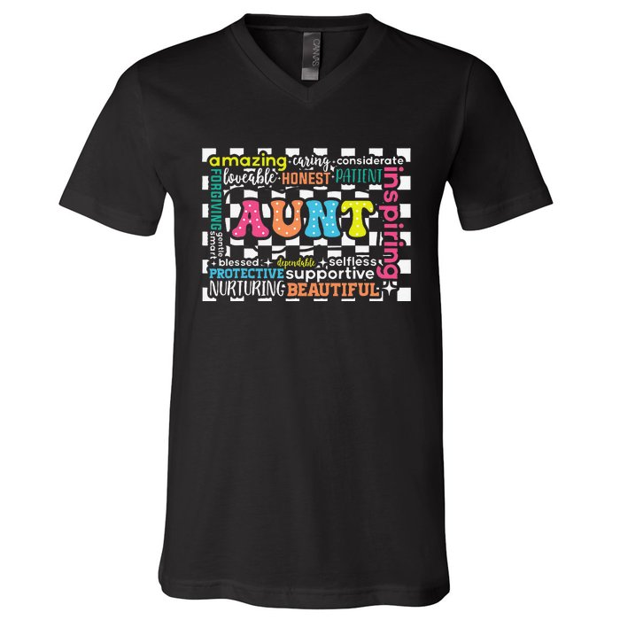 Amazing Aunt Birthday MothersS Day Best Idea For Cool Aunt V-Neck T-Shirt