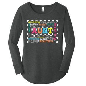 Amazing Aunt Birthday MothersS Day Best Idea For Cool Aunt Women's Perfect Tri Tunic Long Sleeve Shirt