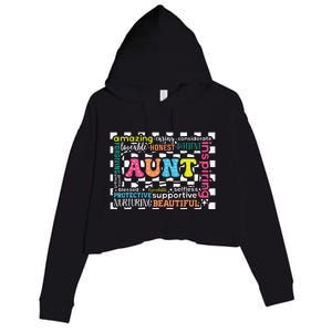 Amazing Aunt Birthday MothersS Day Best Idea For Cool Aunt Crop Fleece Hoodie