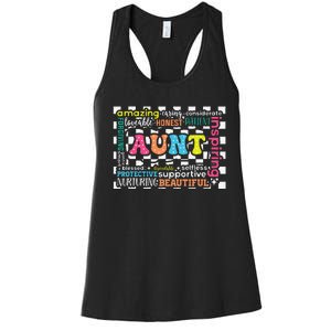 Amazing Aunt Birthday MothersS Day Best Idea For Cool Aunt Women's Racerback Tank