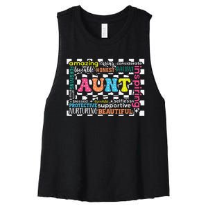 Amazing Aunt Birthday MothersS Day Best Idea For Cool Aunt Women's Racerback Cropped Tank