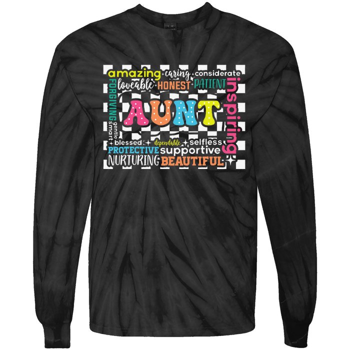 Amazing Aunt Birthday MothersS Day Best Idea For Cool Aunt Tie-Dye Long Sleeve Shirt