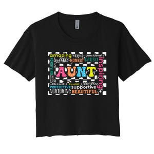 Amazing Aunt Birthday MothersS Day Best Idea For Cool Aunt Women's Crop Top Tee