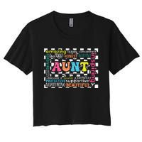 Amazing Aunt Birthday MothersS Day Best Idea For Cool Aunt Women's Crop Top Tee