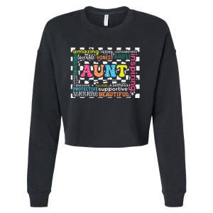 Amazing Aunt Birthday MothersS Day Best Idea For Cool Aunt Cropped Pullover Crew