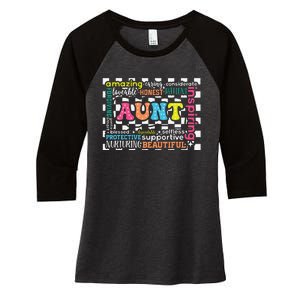 Amazing Aunt Birthday MothersS Day Best Idea For Cool Aunt Women's Tri-Blend 3/4-Sleeve Raglan Shirt