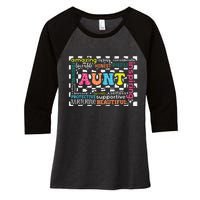 Amazing Aunt Birthday MothersS Day Best Idea For Cool Aunt Women's Tri-Blend 3/4-Sleeve Raglan Shirt