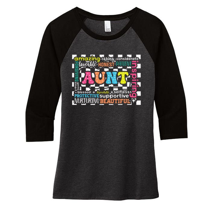 Amazing Aunt Birthday MothersS Day Best Idea For Cool Aunt Women's Tri-Blend 3/4-Sleeve Raglan Shirt