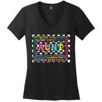 Amazing Aunt Birthday MothersS Day Best Idea For Cool Aunt Women's V-Neck T-Shirt