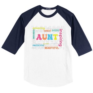 Amazing Aunt Birthday MothersS Day Best Idea For Cool Aunt Baseball Sleeve Shirt