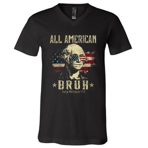 All American Bruh 4th Of July Boy Patriotic V-Neck T-Shirt