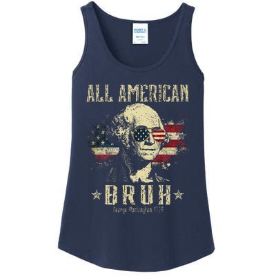 All American Bruh 4th Of July Patriotic Teens Ladies Essential Tank